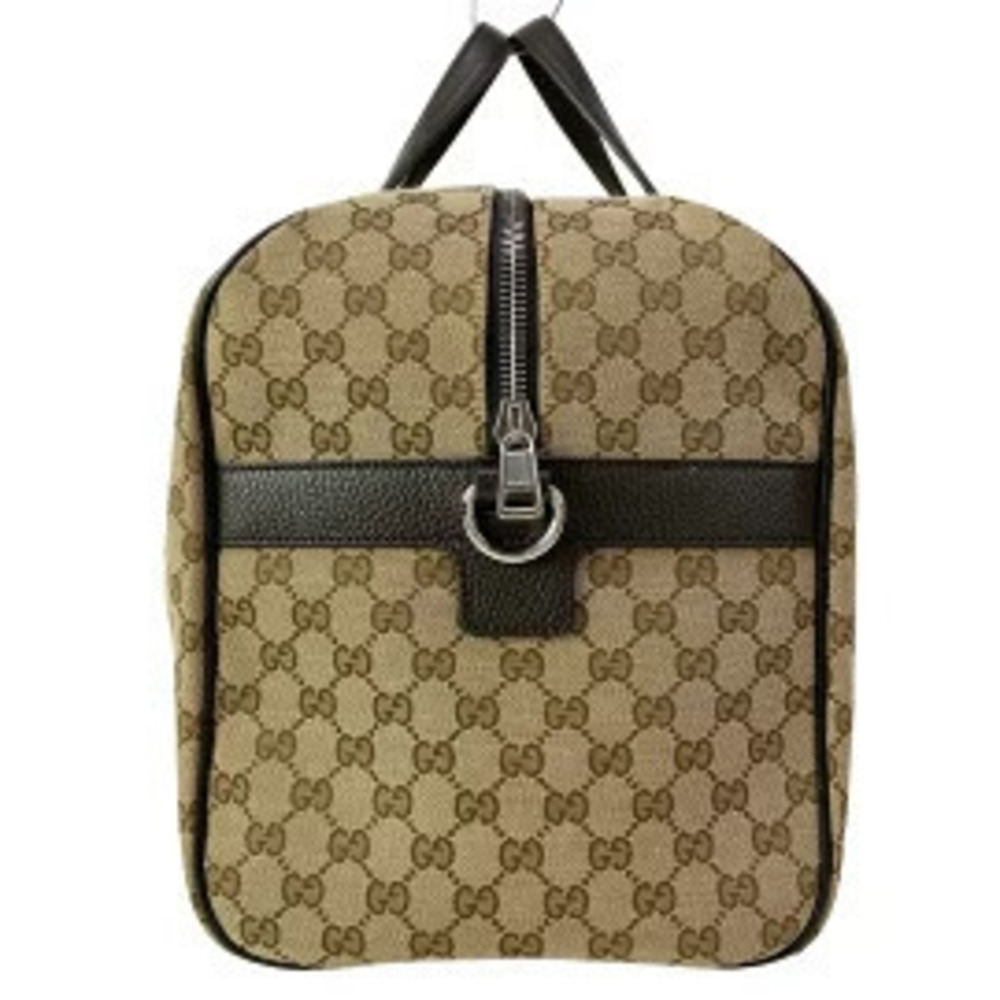 Gucci brown Boston leather GG bag x Beige Cream dark Tan Cream